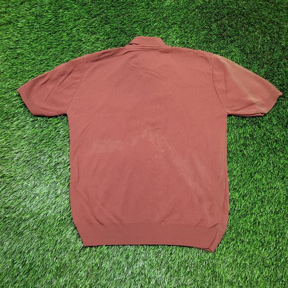 Vintage 70s Van Heusen Dagger Collar Knit Polo Shirt Mens Small Disco - Picture 5 of 12